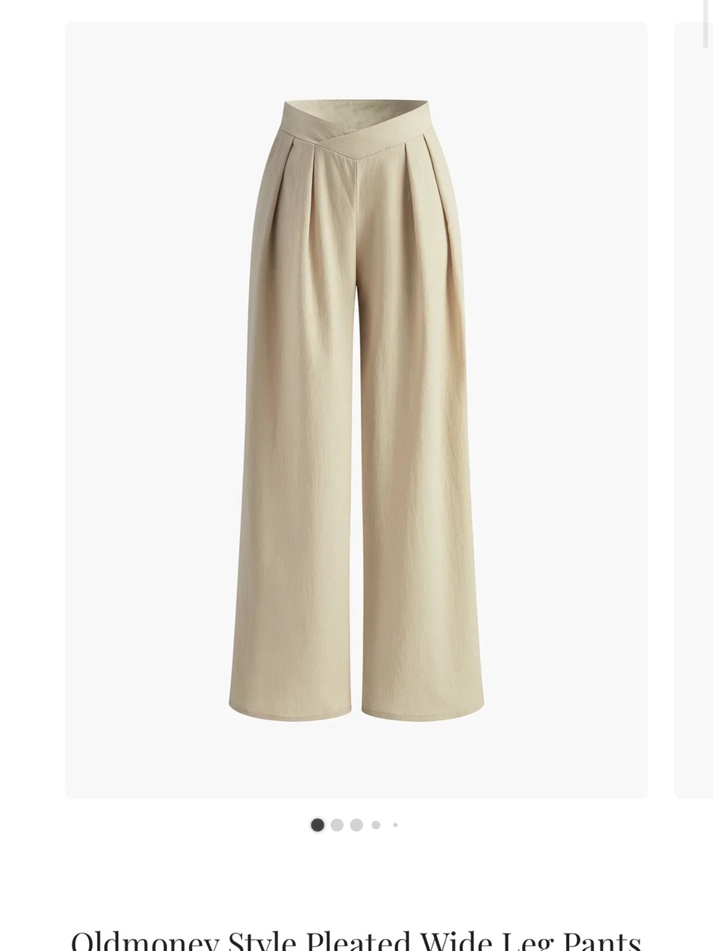 La Femme Pleated Wide-Leg Trousers in Light Beige